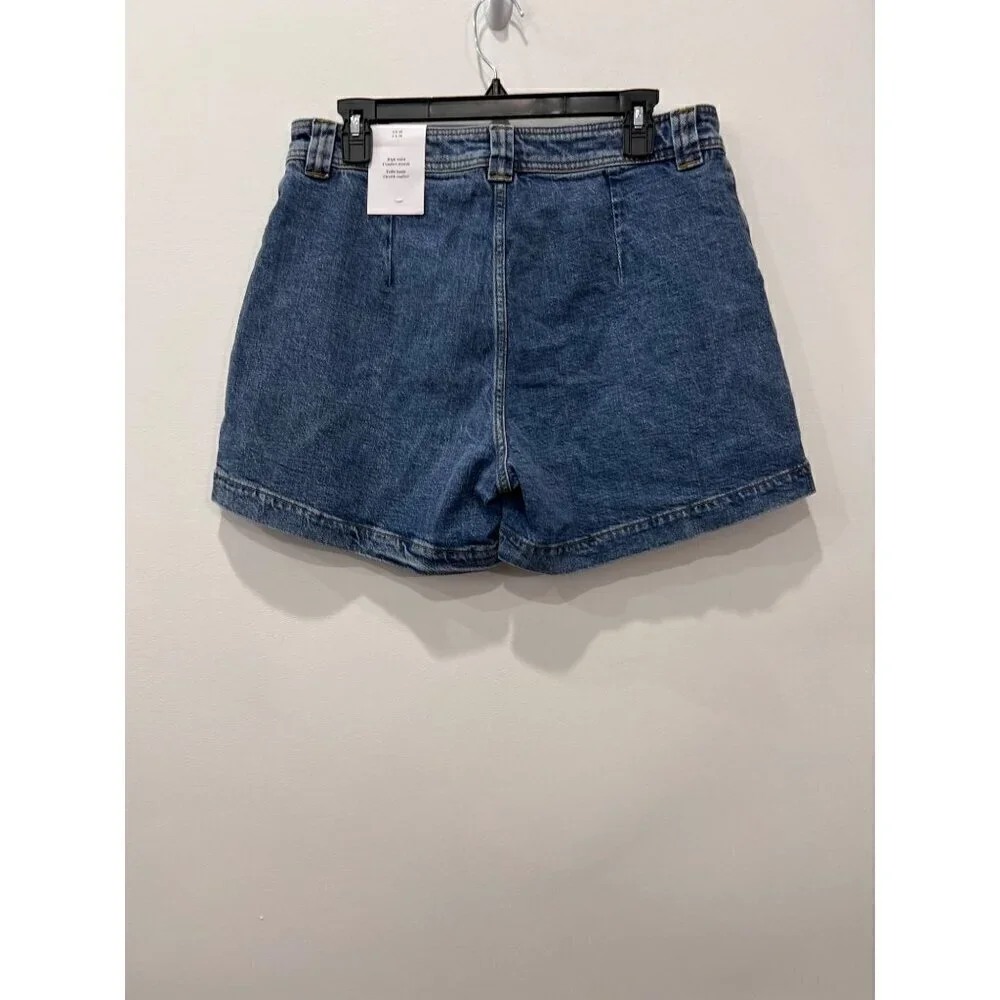 New & OTHER STORIES Women's Size US 10 Denim shorts High Waist Comfort Stretch